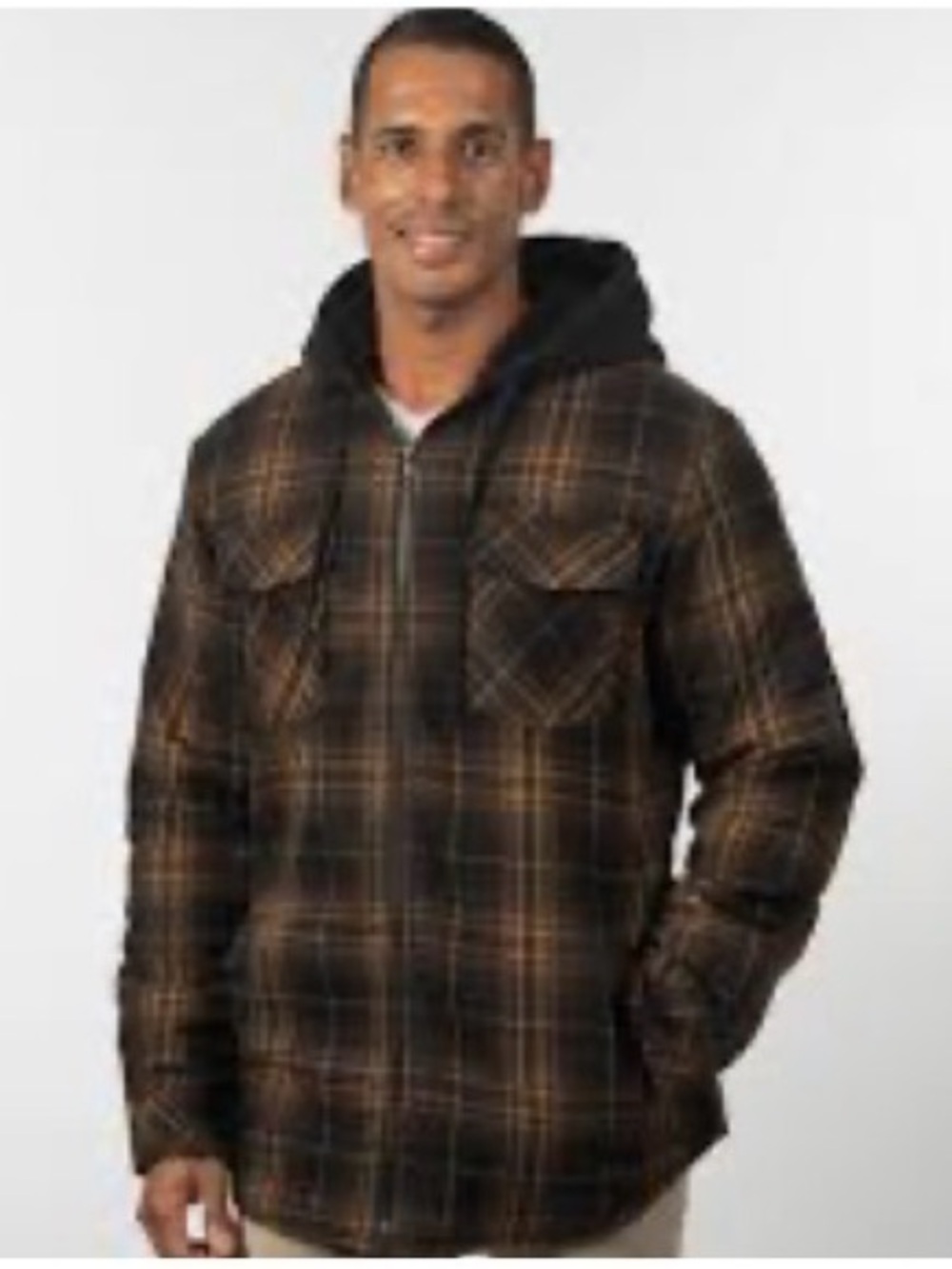 Burnside X Home depot hooded flannel zip up jacket